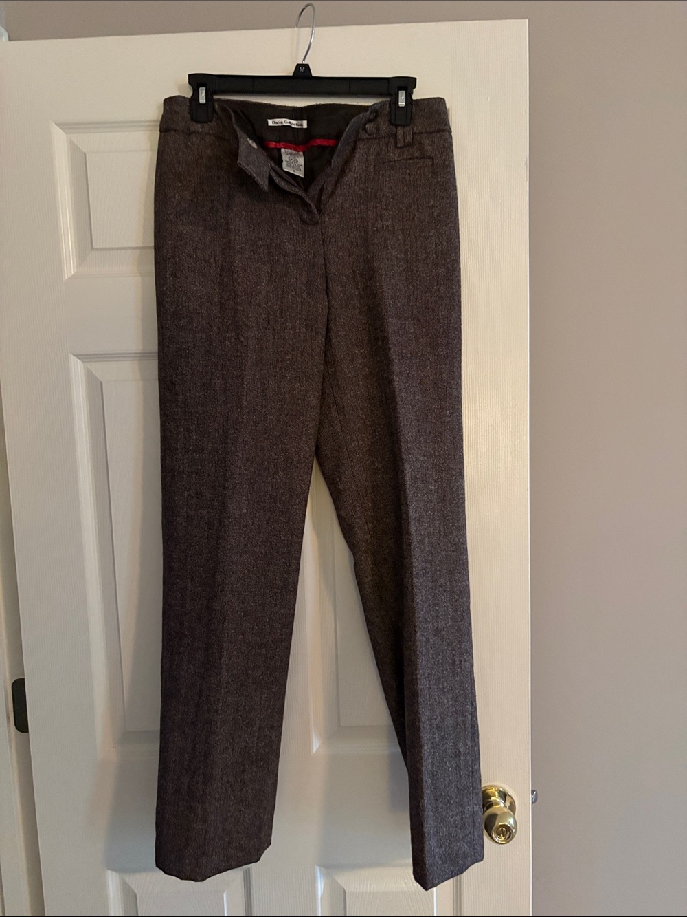 Dalia Collection Brown Wool-Blend Dress Pants